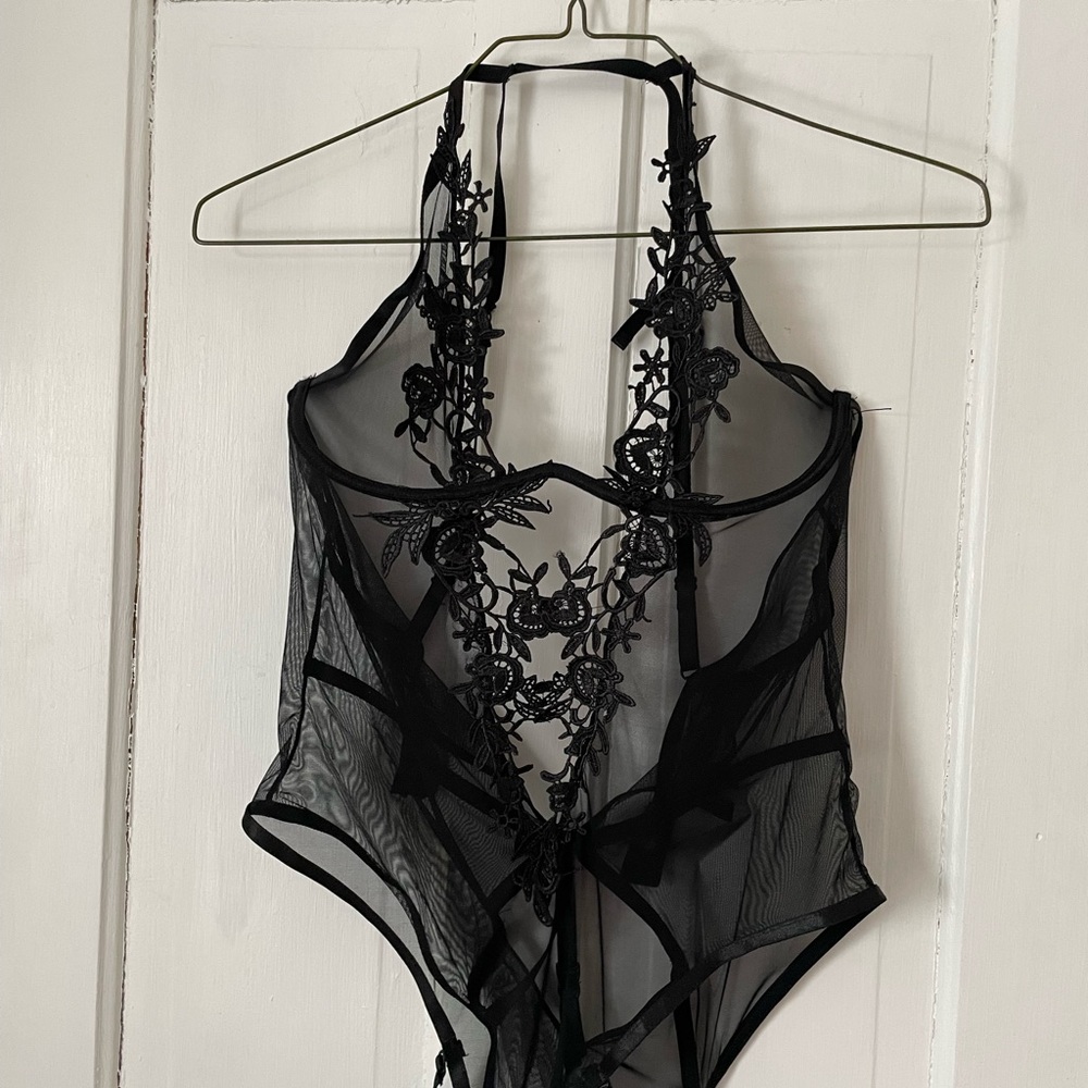 Black Sheer Lace Bodysuit